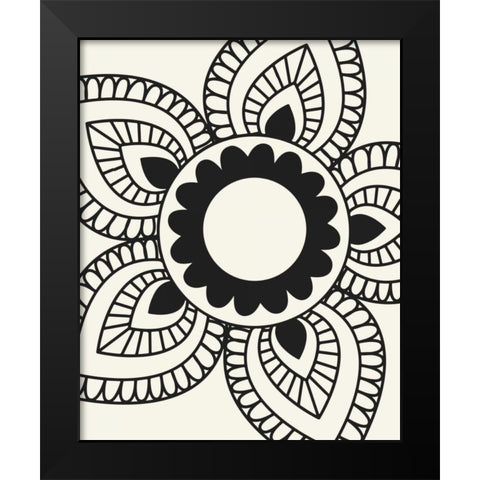 Paisley Feather VII Black Modern Wood Framed Art Print by Robinson, Tamara