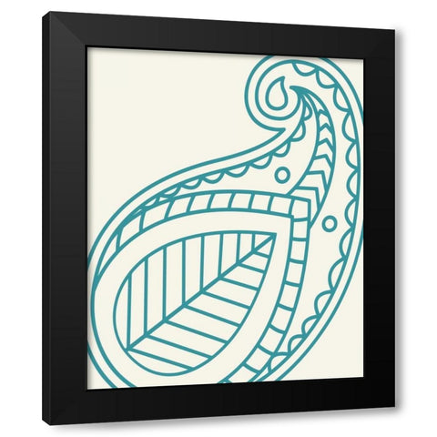 Paisley Feather VIII Black Modern Wood Framed Art Print by Robinson, Tamara
