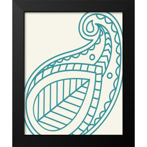 Paisley Feather VIII Black Modern Wood Framed Art Print by Robinson, Tamara