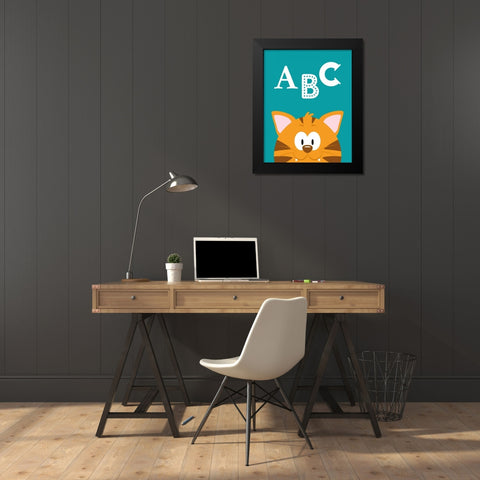 ABC Animals Black Modern Wood Framed Art Print by Robinson, Tamara