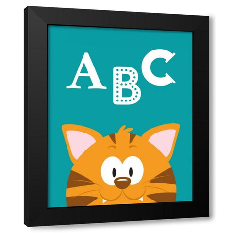 ABC Animals Black Modern Wood Framed Art Print by Robinson, Tamara