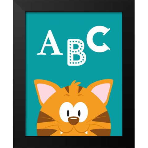 ABC Animals Black Modern Wood Framed Art Print by Robinson, Tamara