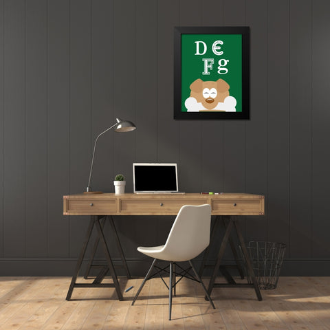 DEFG Animals Black Modern Wood Framed Art Print by Robinson, Tamara