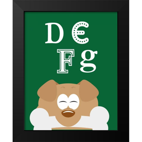 DEFG Animals Black Modern Wood Framed Art Print by Robinson, Tamara