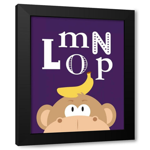 LMNOP Animals Black Modern Wood Framed Art Print by Robinson, Tamara