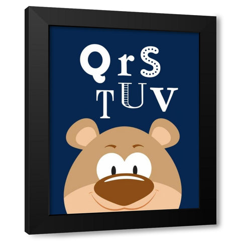 QRSTUV Animals Black Modern Wood Framed Art Print by Robinson, Tamara