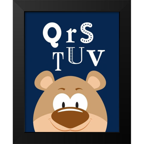 QRSTUV Animals Black Modern Wood Framed Art Print by Robinson, Tamara