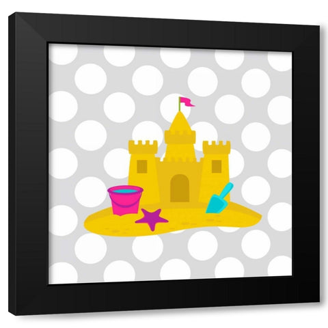 Beach Bathroom III Black Modern Wood Framed Art Print by Robinson, Tamara