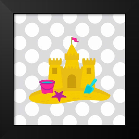 Beach Bathroom III Black Modern Wood Framed Art Print by Robinson, Tamara