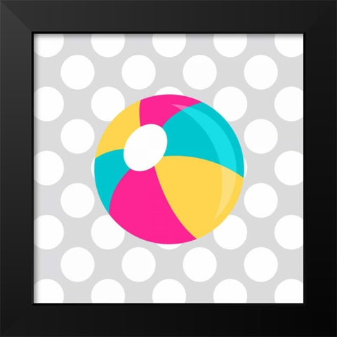 Beach Bathroom I Black Modern Wood Framed Art Print by Robinson, Tamara