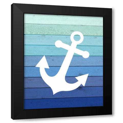 Anchor Ombre Wood Black Modern Wood Framed Art Print with Double Matting by Robinson, Tamara