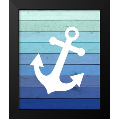 Anchor Ombre Wood Black Modern Wood Framed Art Print by Robinson, Tamara