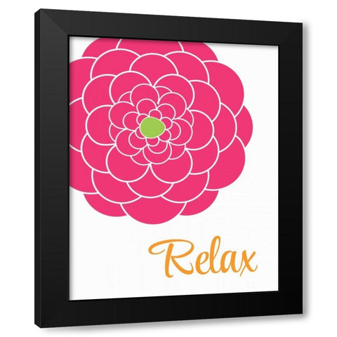 Colorful Relax Black Modern Wood Framed Art Print with Double Matting by Robinson, Tamara