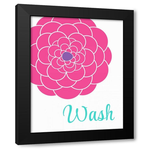 Wash Flower Black Modern Wood Framed Art Print with Double Matting by Robinson, Tamara