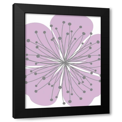 Girl Flower Burst I Black Modern Wood Framed Art Print with Double Matting by Robinson, Tamara