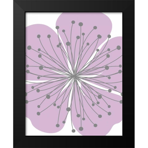 Girl Flower Burst I Black Modern Wood Framed Art Print by Robinson, Tamara