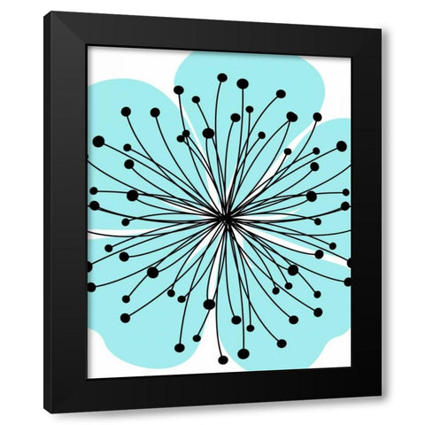 Girl Flower Burst II Black Modern Wood Framed Art Print with Double Matting by Robinson, Tamara