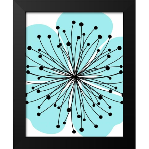 Girl Flower Burst II Black Modern Wood Framed Art Print by Robinson, Tamara