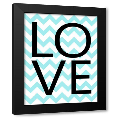Love Chevron I Black Modern Wood Framed Art Print with Double Matting by Robinson, Tamara