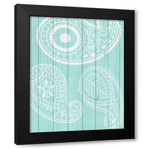 Paisley II Black Modern Wood Framed Art Print by Robinson, Tamara
