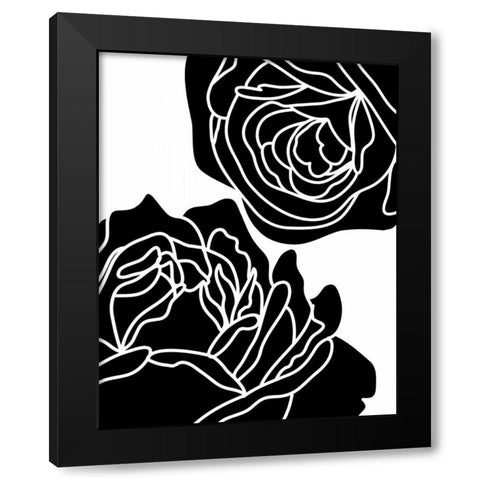 Zoom Flower II Black Modern Wood Framed Art Print with Double Matting by Robinson, Tamara