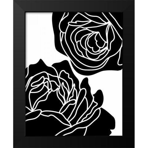 Zoom Flower II Black Modern Wood Framed Art Print by Robinson, Tamara