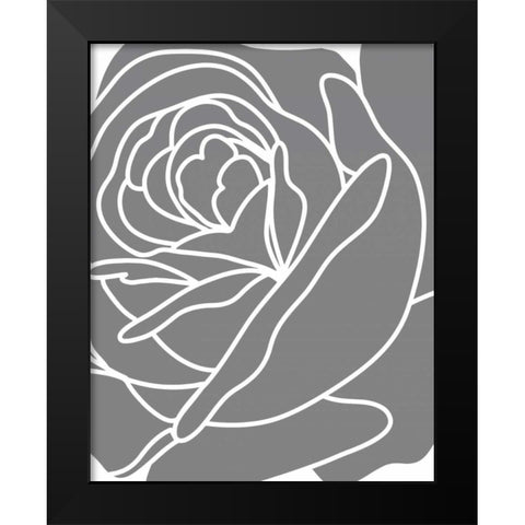 Zoom Flower III Black Modern Wood Framed Art Print by Robinson, Tamara