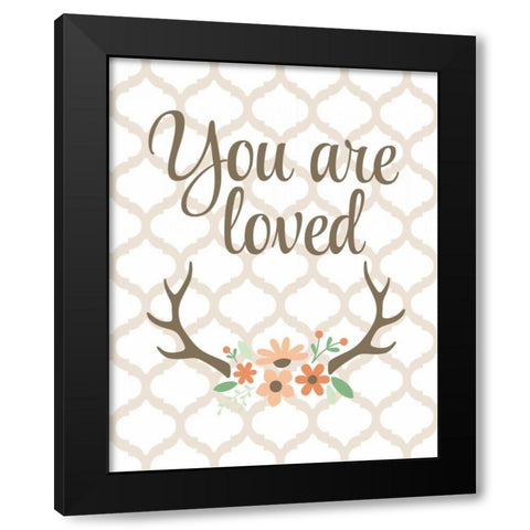 You Are Loved Black Modern Wood Framed Art Print with Double Matting by Robinson, Tamara