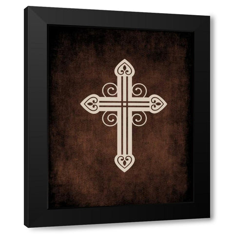 Cross Grunge II Black Modern Wood Framed Art Print by Robinson, Tamara