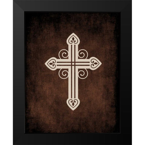 Cross Grunge II Black Modern Wood Framed Art Print by Robinson, Tamara