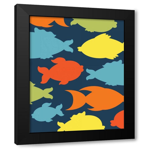Fish I Black Modern Wood Framed Art Print by Robinson, Tamara