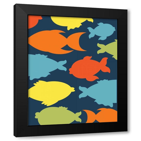 Fish II Black Modern Wood Framed Art Print by Robinson, Tamara