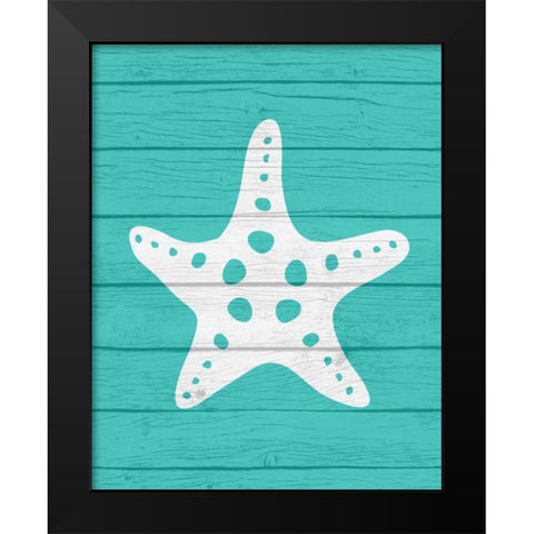 Star Fish Black Modern Wood Framed Art Print by Robinson, Tamara
