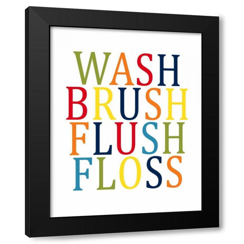 Wash Brush Flush II Black Modern Wood Framed Art Print with Double Matting by Robinson, Tamara