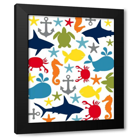 Ocean II Black Modern Wood Framed Art Print with Double Matting by Robinson, Tamara