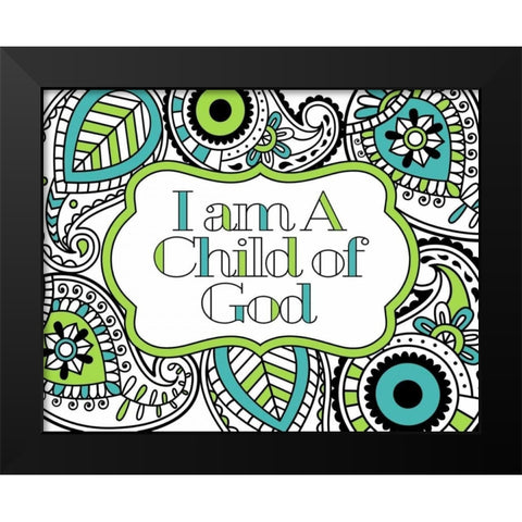 Child of God Black Modern Wood Framed Art Print by Robinson, Tamara