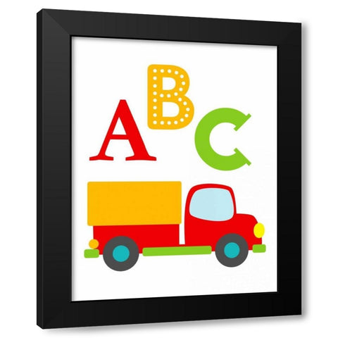 Transportation ABC Black Modern Wood Framed Art Print by Robinson, Tamara