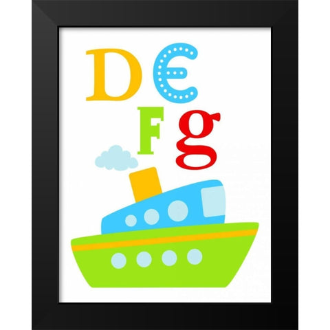 Transportation DEFG Black Modern Wood Framed Art Print by Robinson, Tamara