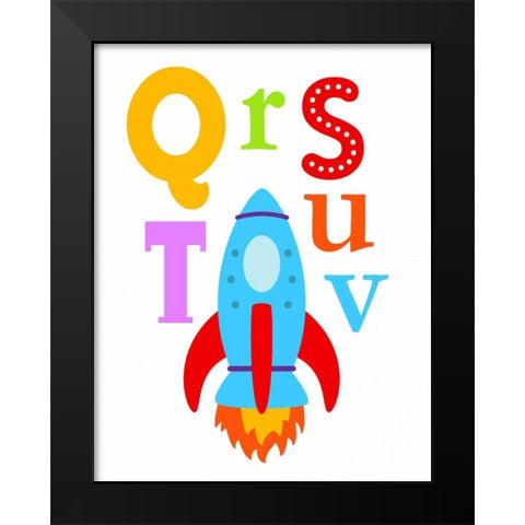 Transportation QRSTUV Black Modern Wood Framed Art Print by Robinson, Tamara