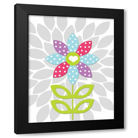 Lovebug Flower II Black Modern Wood Framed Art Print with Double Matting by Robinson, Tamara