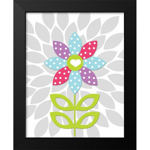 Lovebug Flower II Black Modern Wood Framed Art Print by Robinson, Tamara