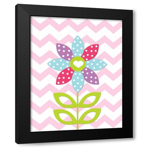 Chevron Lovebug V Black Modern Wood Framed Art Print by Robinson, Tamara