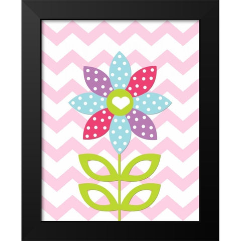 Chevron Lovebug V Black Modern Wood Framed Art Print by Robinson, Tamara