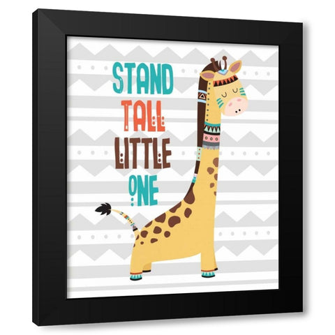 Tribal Giraffe Black Modern Wood Framed Art Print by Robinson, Tamara