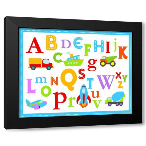Transportation ABCs Black Modern Wood Framed Art Print by Robinson, Tamara