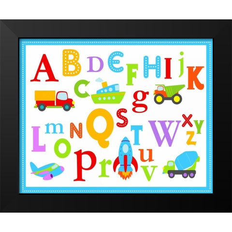 Transportation ABCs Black Modern Wood Framed Art Print by Robinson, Tamara