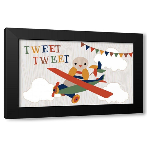 Toy Box Airplane Black Modern Wood Framed Art Print by Robinson, Tamara
