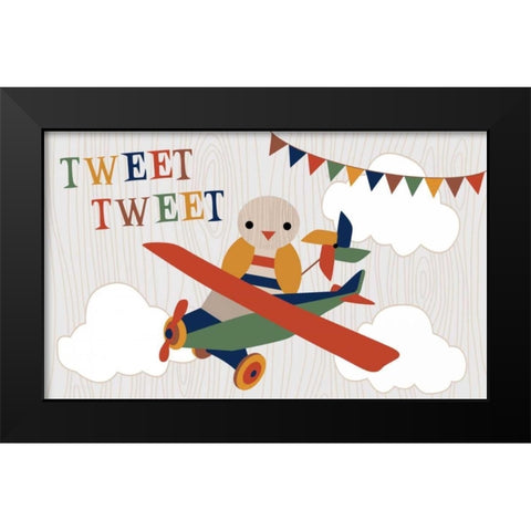 Toy Box Airplane Black Modern Wood Framed Art Print by Robinson, Tamara