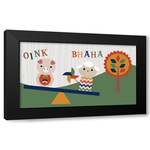 Toy Box Playground II Black Modern Wood Framed Art Print with Double Matting by Robinson, Tamara