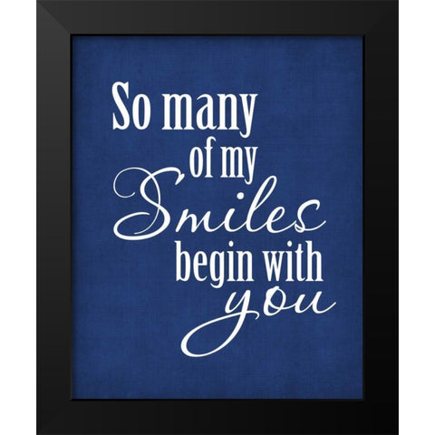 So Many Smiles Black Modern Wood Framed Art Print by Robinson, Tamara